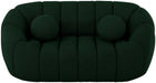 Elijah Green Boucle Fabric Loveseat - 644Green-L - Vega Furniture