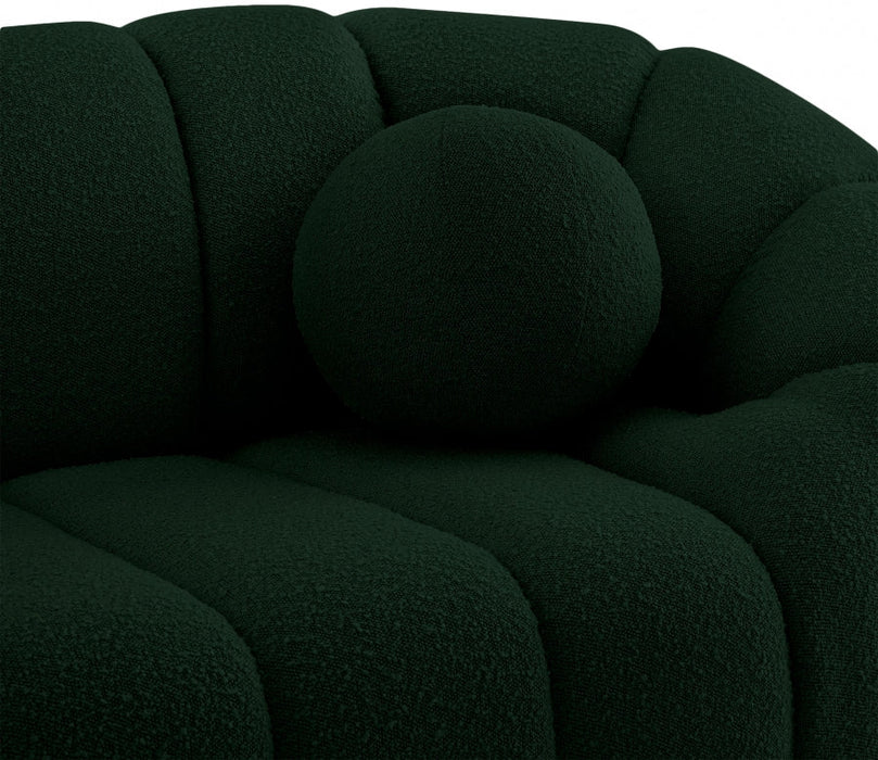 Elijah Green Boucle Fabric Loveseat - 644Green-L - Vega Furniture