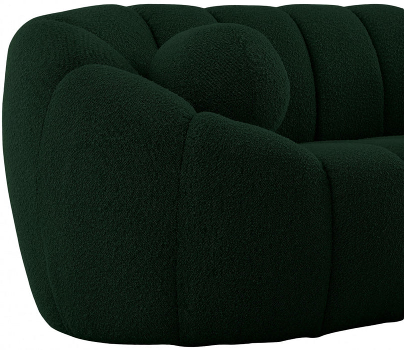 Elijah Green Boucle Fabric Loveseat - 644Green-L - Vega Furniture