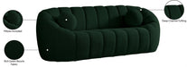 Elijah Green Boucle Fabric Sofa - 644Green-S - Vega Furniture