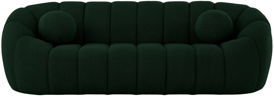 Elijah Green Boucle Fabric Sofa - 644Green-S - Vega Furniture