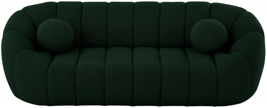 Elijah Green Boucle Fabric Sofa - 644Green-S - Vega Furniture