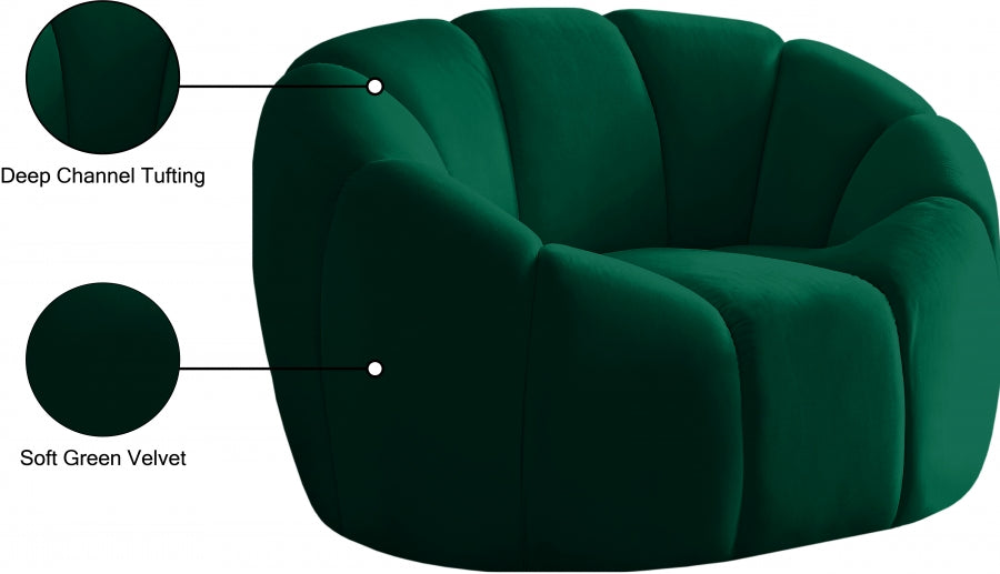 Elijah Green Velvet Chair - 613Green-C - Vega Furniture