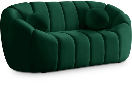 Elijah Green Velvet Loveseat - 613Green-L - Vega Furniture