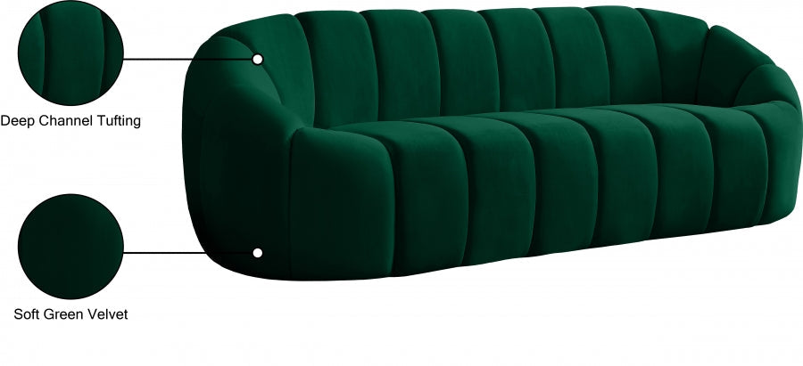 Elijah Green Velvet Sofa - 613Green-S - Vega Furniture