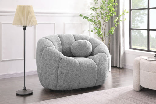 Elijah Grey Boucle Fabric Chair - 644Grey-C - Vega Furniture