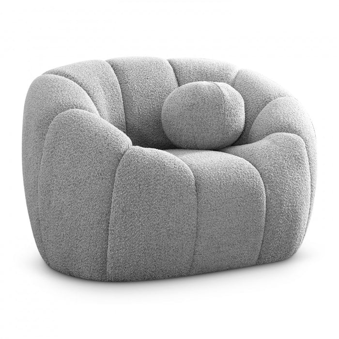 Elijah Grey Boucle Fabric Chair - 644Grey-C - Vega Furniture