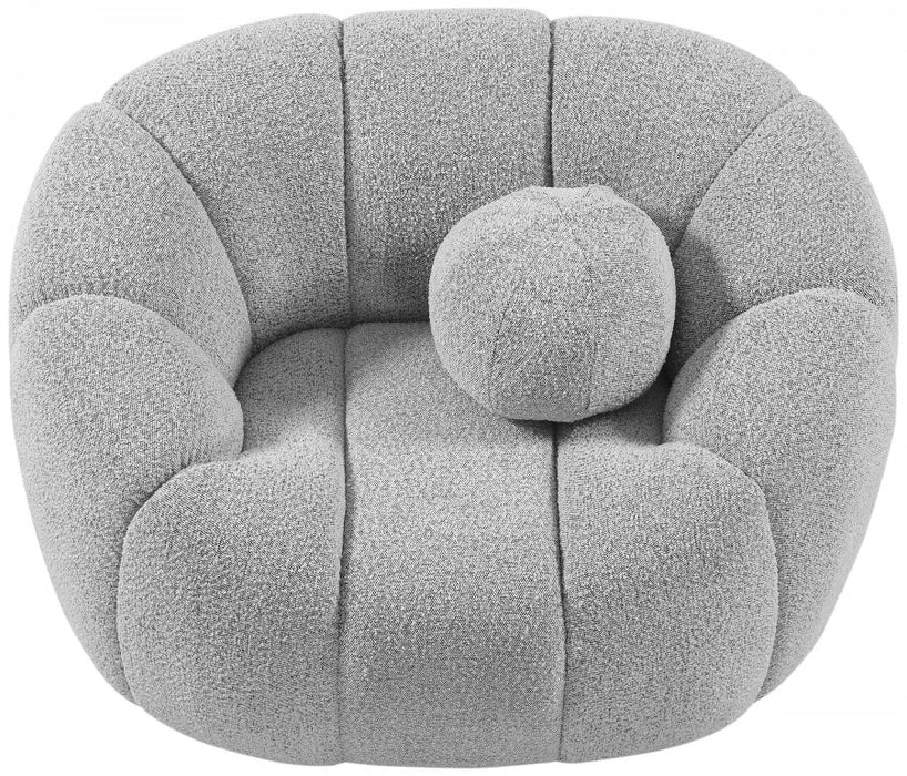 Elijah Grey Boucle Fabric Chair - 644Grey-C - Vega Furniture