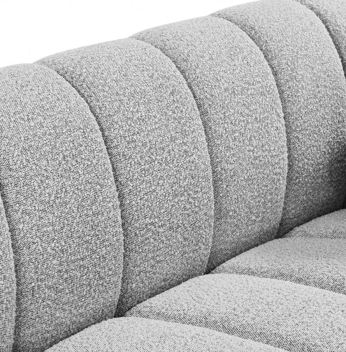 Elijah Grey Boucle Fabric Loveseat - 644Grey-L - Vega Furniture