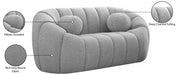 Elijah Grey Boucle Fabric Loveseat - 644Grey-L - Vega Furniture