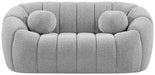 Elijah Grey Boucle Fabric Loveseat - 644Grey-L - Vega Furniture