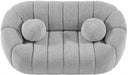 Elijah Grey Boucle Fabric Loveseat - 644Grey-L - Vega Furniture