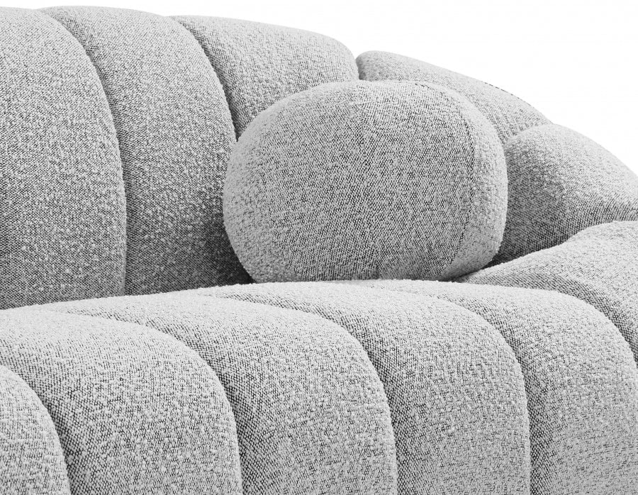 Elijah Grey Boucle Fabric Loveseat - 644Grey-L - Vega Furniture