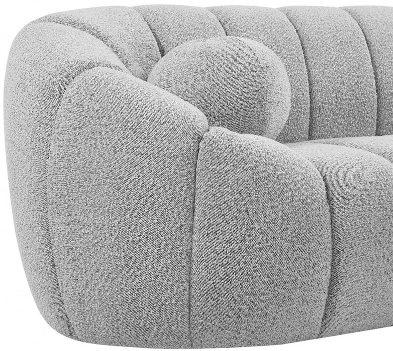 Elijah Grey Boucle Fabric Loveseat - 644Grey-L - Vega Furniture