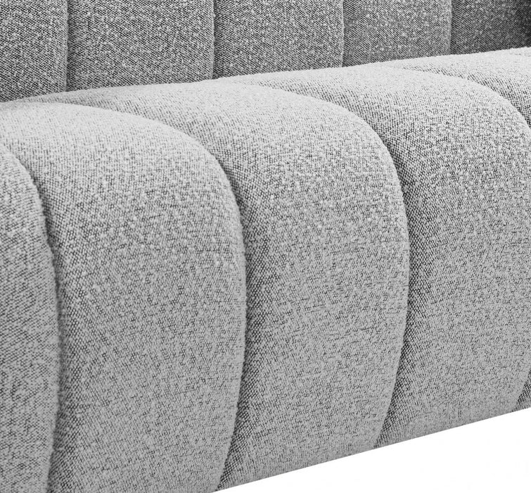 Elijah Grey Boucle Fabric Loveseat - 644Grey-L - Vega Furniture