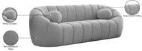 Elijah Grey Boucle Fabric Sofa - 644Grey-S - Vega Furniture