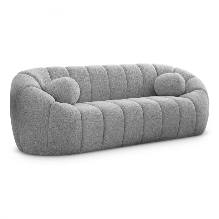 Elijah Grey Boucle Fabric Sofa - 644Grey-S - Vega Furniture