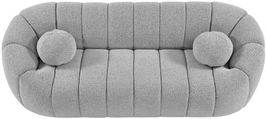 Elijah Grey Boucle Fabric Sofa - 644Grey-S - Vega Furniture