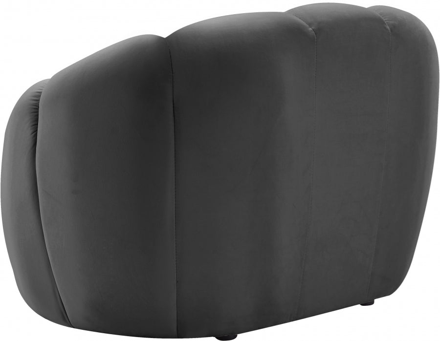 Elijah Grey Velvet Chair - 613Grey-C - Vega Furniture