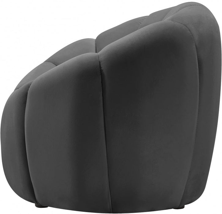 Elijah Grey Velvet Chair - 613Grey-C - Vega Furniture