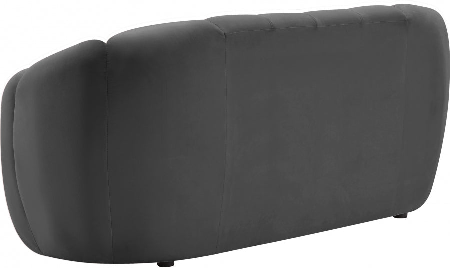 Elijah Grey Velvet Loveseat - 613Grey-L - Vega Furniture