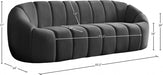 Elijah Grey Velvet Sofa - 613Grey-S - Vega Furniture