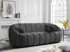 Elijah Grey Velvet Sofa - 613Grey-S - Vega Furniture