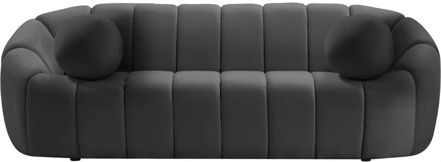 Elijah Grey Velvet Sofa - 613Grey-S - Vega Furniture