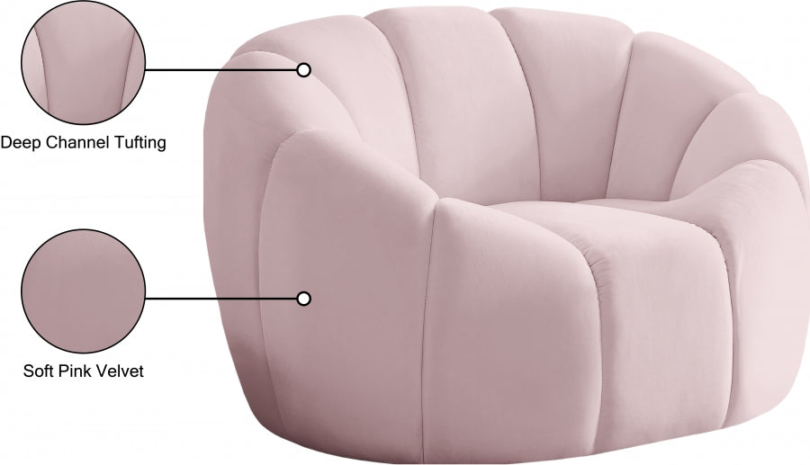 Elijah Pink Velvet Chair - 613Pink-C - Vega Furniture