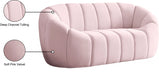 Elijah Pink Velvet Loveseat - 613Pink-L - Vega Furniture