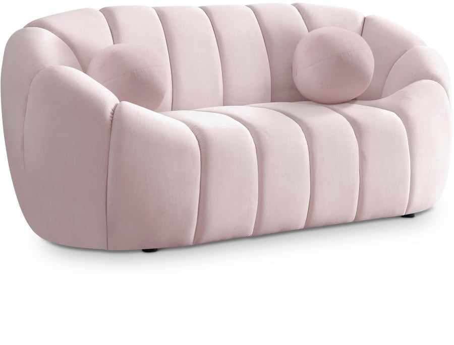 Elijah Pink Velvet Loveseat - 613Pink-L - Vega Furniture