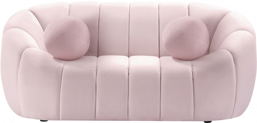 Elijah Pink Velvet Loveseat - 613Pink-L - Vega Furniture