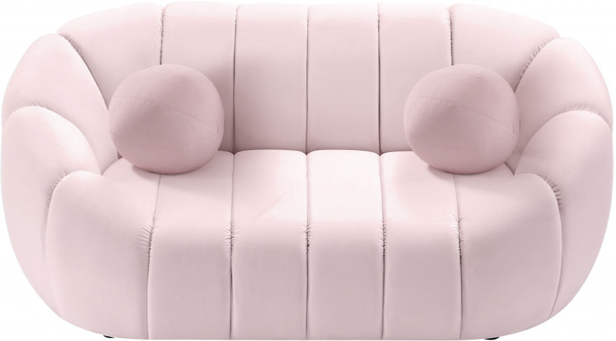 Elijah Pink Velvet Loveseat - 613Pink-L - Vega Furniture