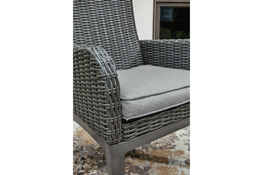 Elite Park Gray Arm Chair with Cushion, Set of 2 - P518-601A - Vega Furniture