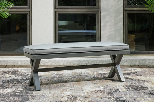 Elite Park Gray Outdoor Bench with Cushion - P518-600 - Vega Furniture