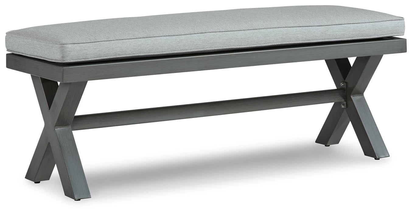 Elite Park Gray Outdoor Bench with Cushion - P518-600 - Vega Furniture