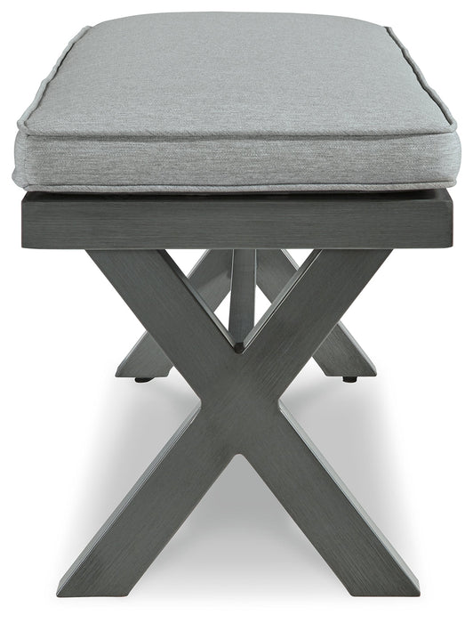 Elite Park Gray Outdoor Bench with Cushion - P518-600 - Vega Furniture