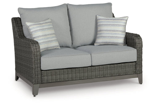 Elite Park Gray Outdoor Loveseat with Cushion - P518-835 - Vega Furniture