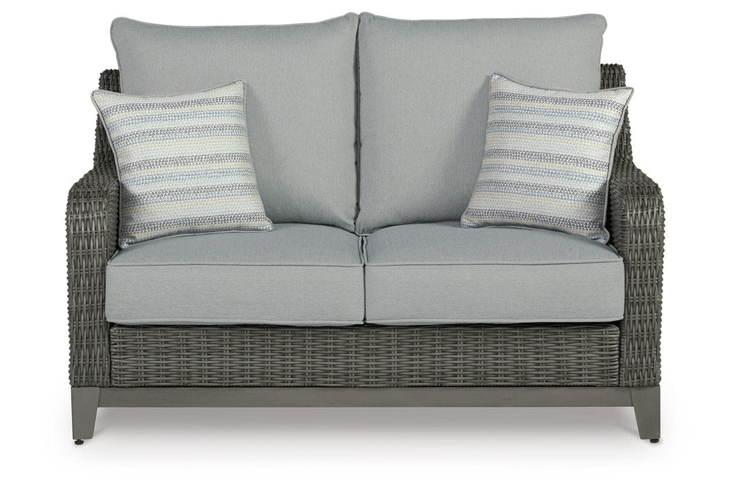 Elite Park Gray Outdoor Loveseat with Cushion - P518-835 - Vega Furniture