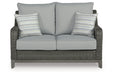 Elite Park Gray Outdoor Loveseat with Cushion - P518-835 - Vega Furniture