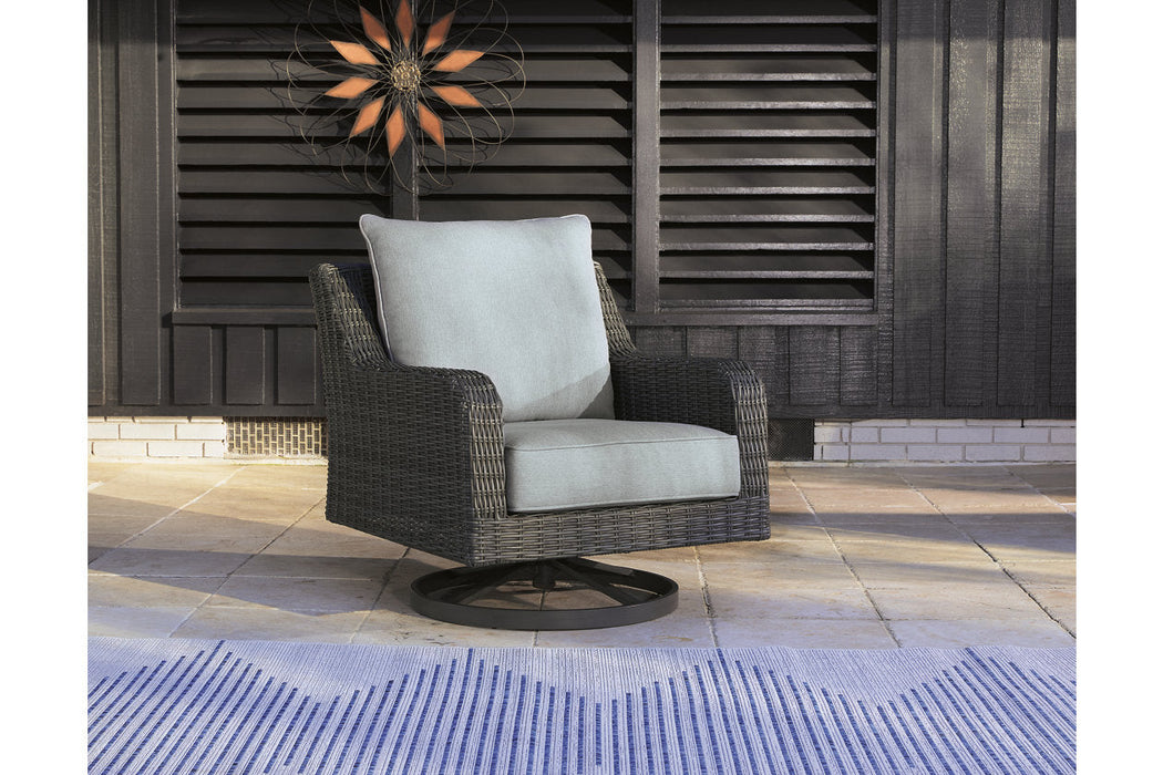 Elite Park Gray Outdoor Swivel Lounge with Cushion - P518-821 - Vega Furniture