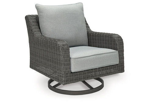 Elite Park Gray Outdoor Swivel Lounge with Cushion - P518-821 - Vega Furniture