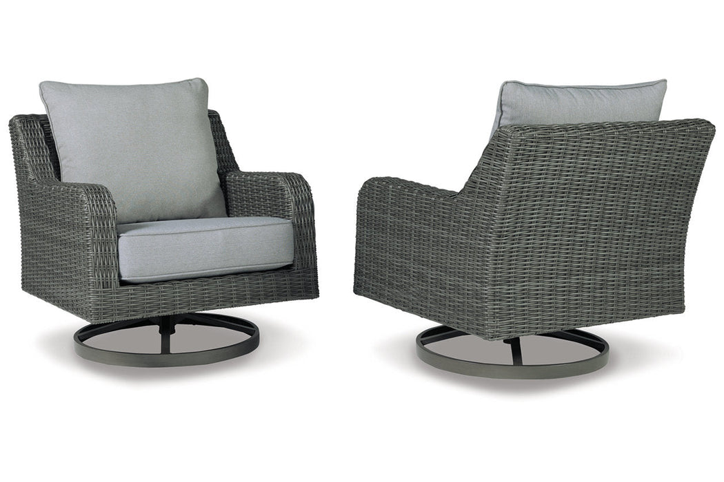 Elite Park Gray Outdoor Swivel Lounge with Cushion - P518-821 - Vega Furniture