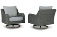 Elite Park Gray Outdoor Swivel Lounge with Cushion - P518-821 - Vega Furniture