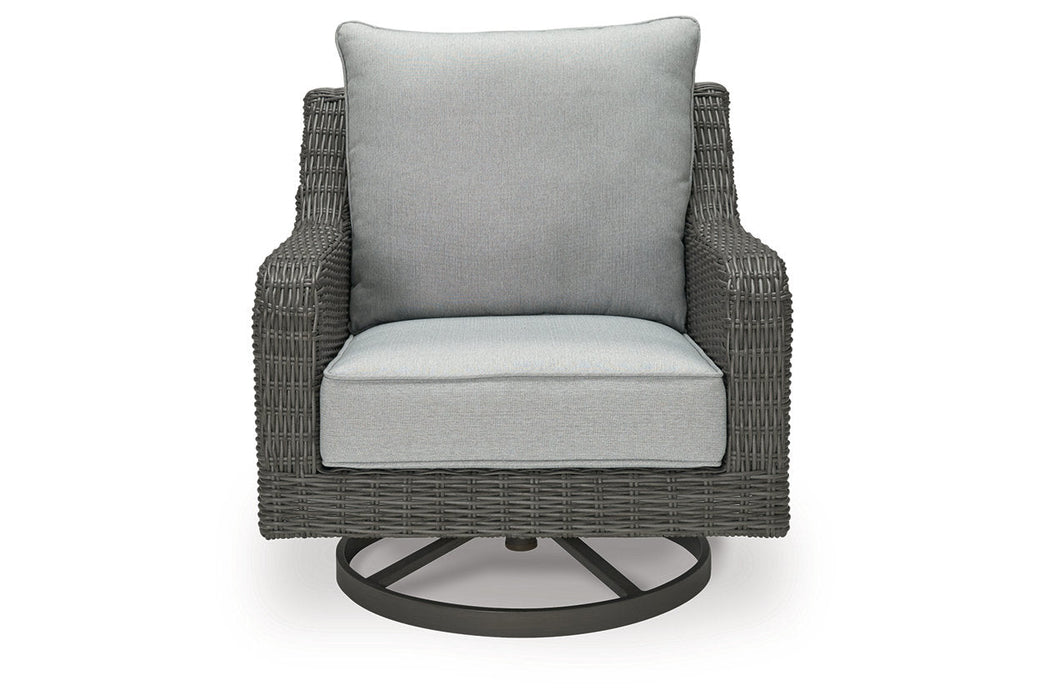 Elite Park Gray Outdoor Swivel Lounge with Cushion - P518-821 - Vega Furniture