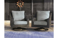 Elite Park Gray Outdoor Swivel Lounge with Cushion - P518-821 - Vega Furniture