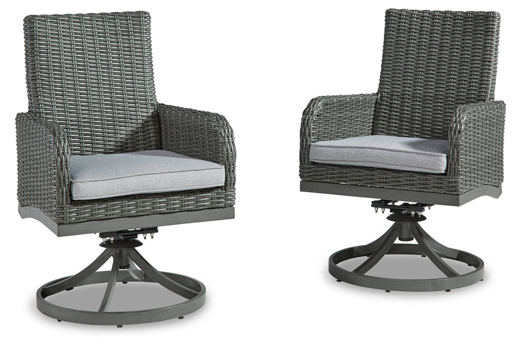 Elite Park Gray Swivel Chair with Cushion, Set of 2 - P518-602A - Vega Furniture