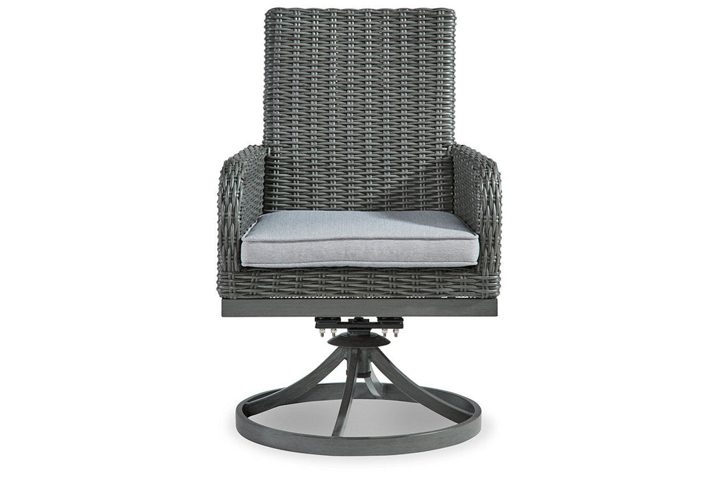 Elite Park Gray Swivel Chair with Cushion, Set of 2 - P518-602A - Vega Furniture