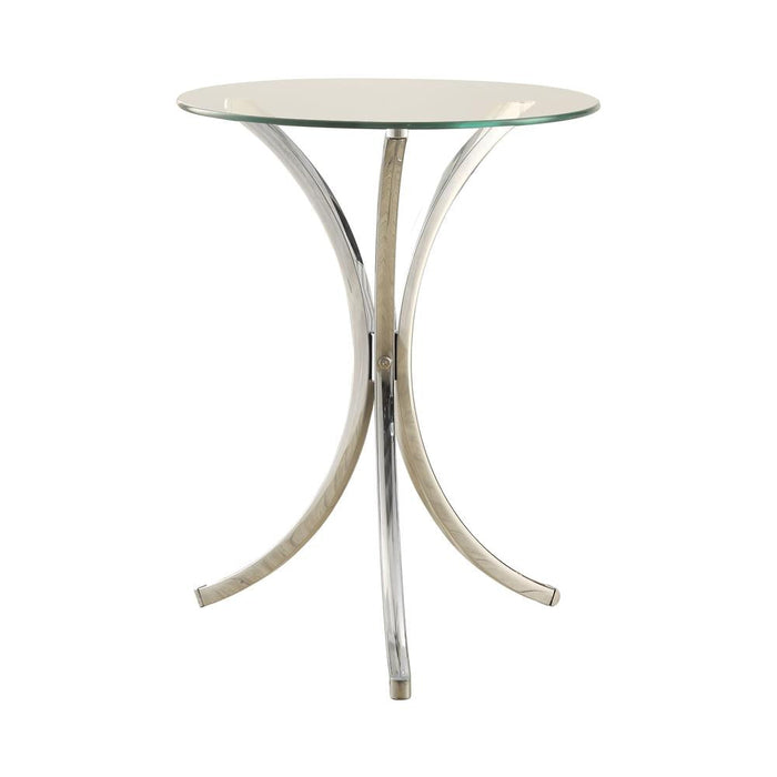 Eloise Chrome Round Accent Table with Curved Legs - 902869 - Vega Furniture
