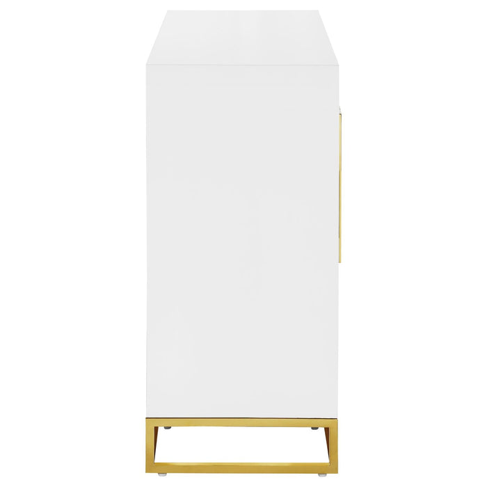 Elsa White/Gold 2-Door Accent Cabinet with Adjustable Shelves - 959594 - Vega Furniture